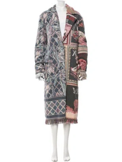 Pre-owned Rave Review Patterned Coat In Multicolor