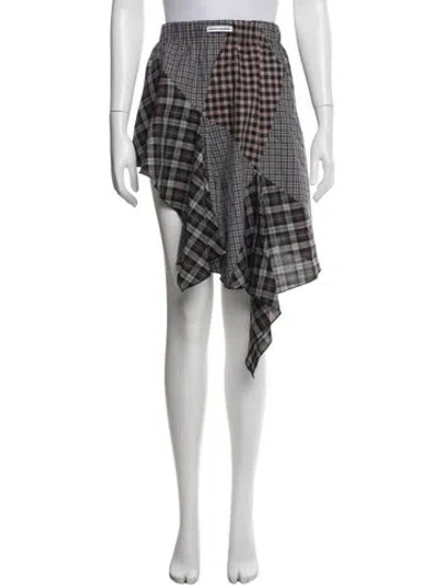 Pre-owned Rave Review Plaid Print Mini Skirt W/ Tags In White