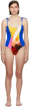 Rave Review Ssense Exclusive Blue & Orange Ophie One-piece Swimsuit In Color B Blu