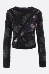 Rave Review Floral-patchwork Pullover In Black