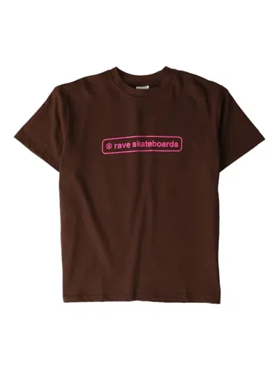Rave Skateboards Kids' Logo-print Cotton T-shirt In Brown