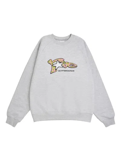 Rave Skateboards Star-logo Sweatshirt In Gray