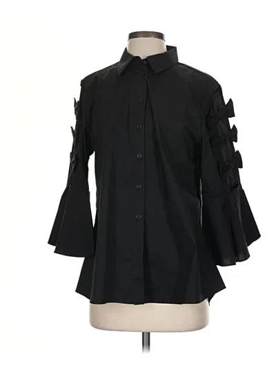 Pre-owned Ravel 3/4 Sleeve Button Down Shirt In Black