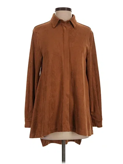 Pre-owned Ravel Long Sleeve Blouse In Brown