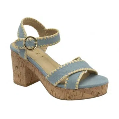 Ravel Ghent Womens Heeled Sandals Colour: White, Size: 4 In Washed Denim