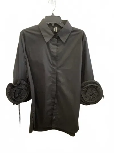 Ravel Women's Floral Sleeve Detailed Blouse In Black