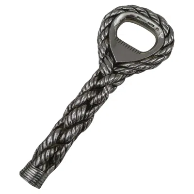 Pre-owned Ravinet D' Enfert Hermes, Paris - Cordage Bottle Opener In Silver Plate C.1960 In Black