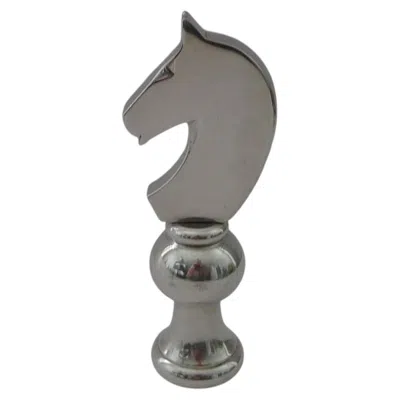 Pre-owned Ravinet D' Enfert Hermes Paris, Silver Plated Bottle Opener - Chess / Equestrian