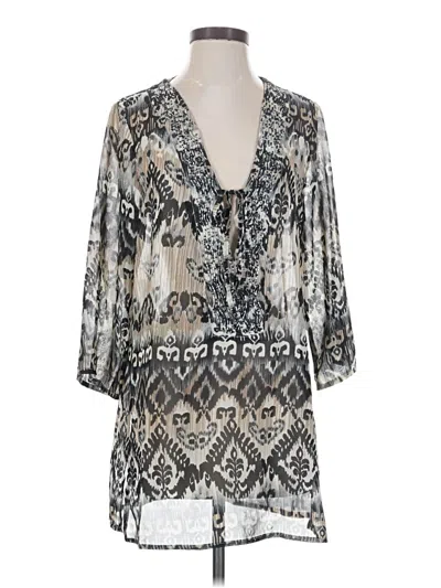 Pre-owned Raviya 3/4 Sleeve Blouse In Silver