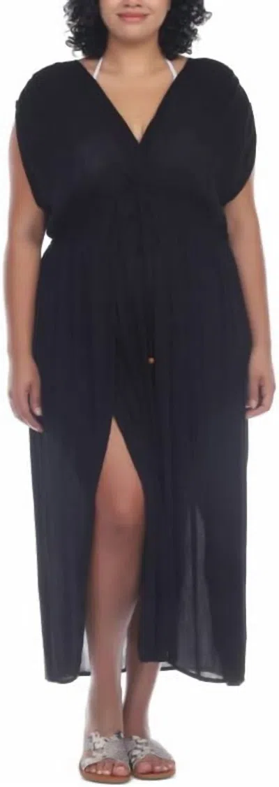 RAVIYA PLUS FRONT SLIT COVER UP DRESS IN BLACK