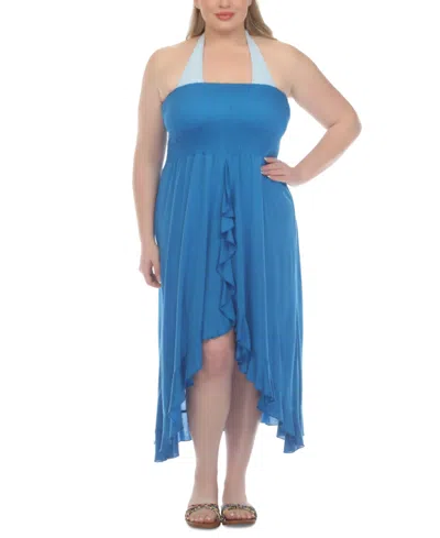 Raviya Plus Size Tube Dress Cover-up In Lapis Blue