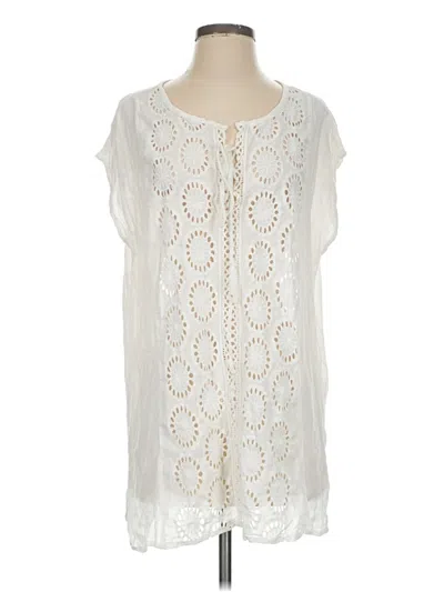 Pre-owned Raviya Short Sleeve Blouse In Ivory