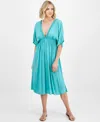 Raviya Women's Braid-trim V-neck Cover-up Dress In Aqua