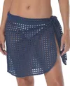 Raviya Women's Eyelet Wrap Skirt Cover-up In Midnight