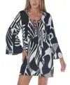 Raviya Women's Printed Tunic Cover-up In Black Print