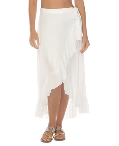 Raviya Women's Ruffle-trim Skirt Cover-up In White