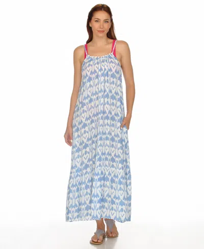 Raviya Women's Ruffle-trim Maxi Dress Cover-up In Blue