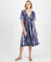 Raviya Ravyia Plus Size Tie-dyed Cover-up Dress In Navy Tie Dye