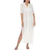 Raviya Women's Button-down Maxi Dress Cover-up In White