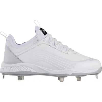RAWLINGS BULLPEN 174930 MEN'S WHITE LACE UP METAL BASEBALL CLEATS ZAP505