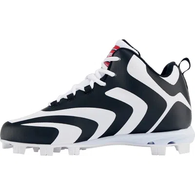 Rawlings Rookie Mid 179256 Men's Black White Molded Baseball Cleats Uwu1066