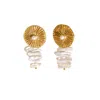 Raxada Women's Pearl Rain Earrings Gold Plated In Gold
