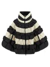Raxxy Striped Hooded Cape In Multi