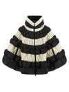 Raxxy Striped Hooded Cape In Multi