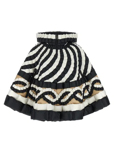 Raxxy 3d Color-block Cape In Animal Print
