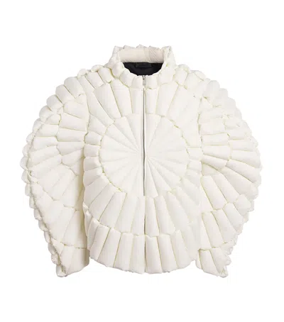 Raxxy 3d Down-filled Diamond Puffer Jacket In White