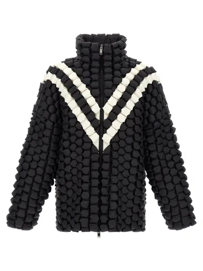 Raxxy Textured Stripe-detail Jacket In Black