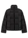 Raxxy Quilted Black Puffer Coat With High Collar In Black