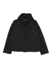 Raxxy Black Down Jacket With Woven Padded Design  In Gray