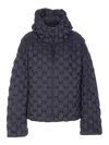 Raxxy Black Patterned Down Jacket In Blue