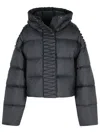 Raxxy Black Polyester Hooded Down Jacket In Gray