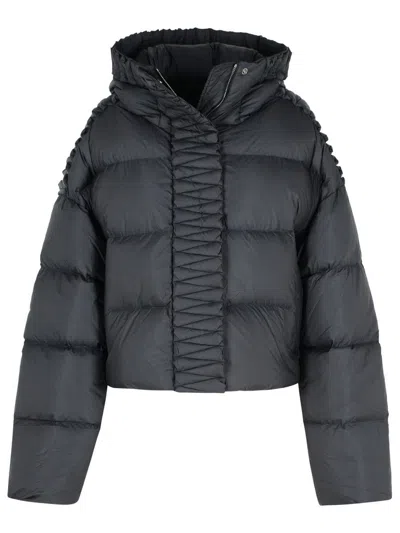 Raxxy Black Polyester Hooded Down Jacket In Gray