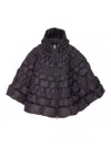 Raxxy Blue Patterned Down Jacket In Black