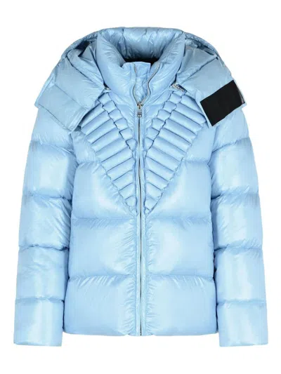 RAXXY RAXXY LIGHT BLUE DOWN JACKET WITH EMBOSSED PATTERN