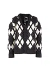 Raxxy Two-tone Quilted Jacket With Pattern In Black