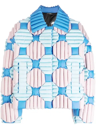 Raxxy Colorful Round Fireworks Padded Jacket In Blue