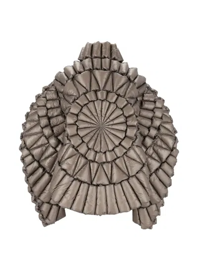 Raxxy Diamond-quilted Down-feather Jacket In Gray