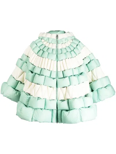 Raxxy Funnel-neck Padded Coat In Green