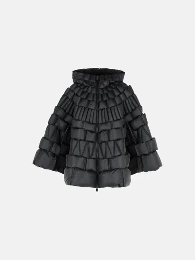 Raxxy Hooded Cape In Black Polyamide