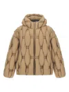 Raxxy Quilted Down Jacket With Hood In Brown