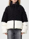 Raxxy Quilted Goose Down Coat With Textured Detailing In Multi