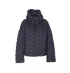 Raxxy Black Patterned Down Jacket In Black