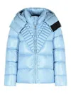 Raxxy Removable Hooded Down Jacket In Polyamide Sugar Paper In Blue