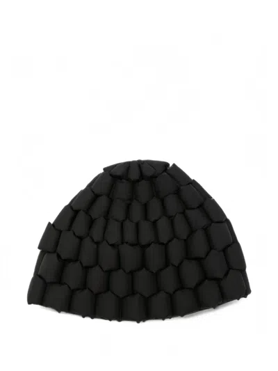 Raxxy Origami Quilted Beanie Hat In Black