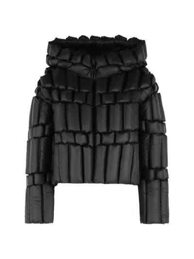 Raxxy Padded 3d-structure Jacket In Black