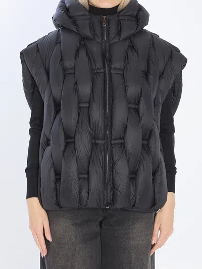 Raxxy Padded Nylon Vest In Black